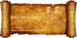 Büte Ernő névjegykártya